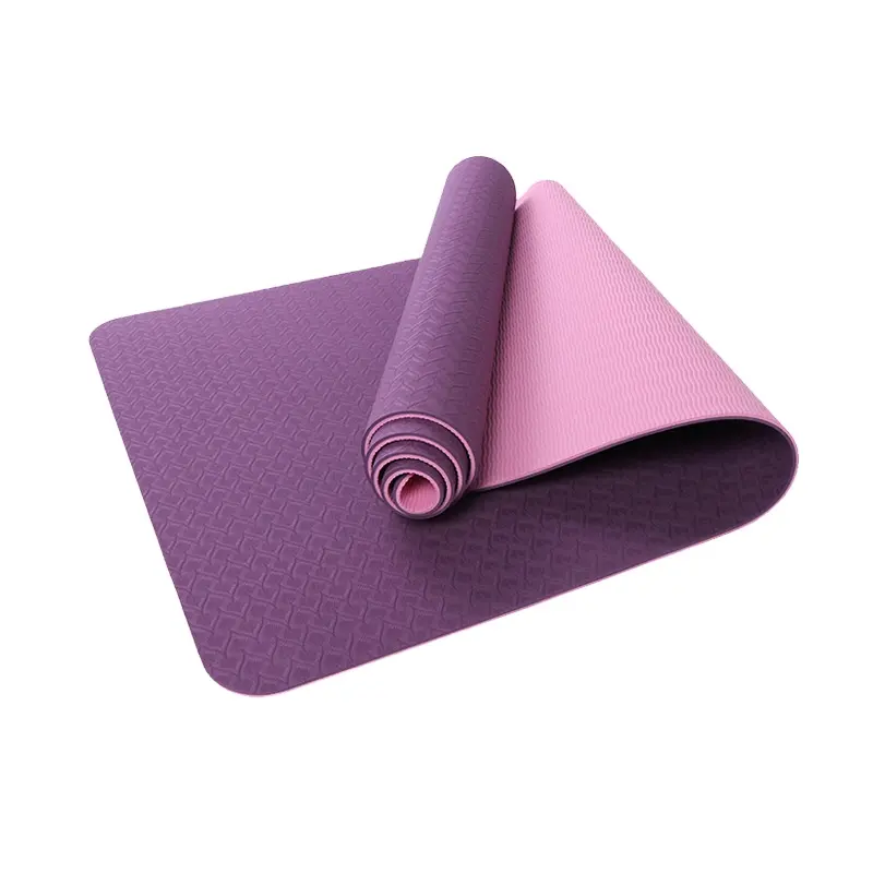 Çin fabrika toptan yüksek kaliteli çevre dostu kauçuk özel Logo siyah Yoga Mat