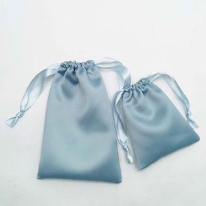 Custom Small Black Rose Gold <b>Gift</b> Draw String <b>Bag</b> Pouch Pink <b>White</b> Large Dust Silk Satin Drawstring <b>Bag</b> With Logo - Product Image 5