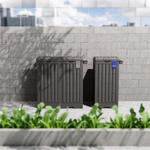 Aantrekkelijk Bruin Design Modern Tuinhuis Gala Vuilnisbak Buiten Kattenbak Gemakkelijk Schoon Te Maken Vuilnisbak Voor Terrastuin - Product Image 3