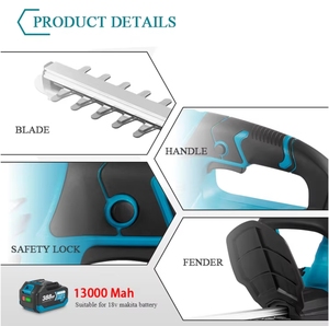 Taille-haie électrique sans fil Green Machine, qualité DIY, batterie lithium 21V, outil à main pour l'entretien du jardin et la taille des arbustes - Product Image 6