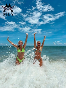 Mly Chất Lượng Cao Tùy Chỉnh Sexy Cực Micro Mini Bikini Cô Gái Đồ Bơi Cheeky Bảo Hiểm Brazil Chuỗi Bikini - Product Image 3