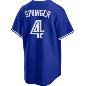 Maillot de baseball bleu Toroto00 27 Vladimir <span class=keywords><strong>Guerrero</strong></span> Jr. 11 Bo <span class=keywords><strong>Bichette</strong></span> 4 Springer 100% polyester Impression par transfert par sublimation - Product Image 4