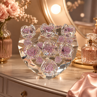 Ornement en cristal en forme de cœur de rose, collection personnalisée, décoration moderne et romantique pour la maison, cadeau pour un anniversaire de mariage ou la Saint-Valentin