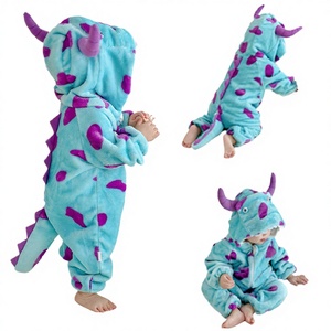 Mono de Franela con Cremallera para Bebés y Niños Pequeños, Diseño 3D de Animales, Traje de Monstruo, Ropa de Navidad, Mono de Invierno, Unisex, Lindo, Venta al por Mayor - Product Image 3