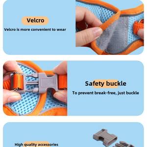 Sınır ötesi moda Pet malzemeleri yelek tipi köpek koşum kedi tasma nefes yansıtıcı naylon zincir katı desen yastıklı - Product Image 4