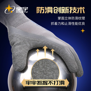 ถุงมือทำงานซิงหยู L508 ถุงมือยางลาเท็กซ์แบบเต็มฝ่ามือ กันลื่น ทนทาน ระบายอากาศได้ดี ถุงมืออเนกประสงค์เพื่อความปลอดภัย ไซส์ M - Product Image 3