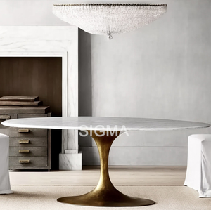 Mới được thiết kế chất lượng cao đồ nội thất trong nhà nặng rắn đá cẩm thạch bàn ăn nhà hàng biệt thự vòng bàn ăn - Product Image 4