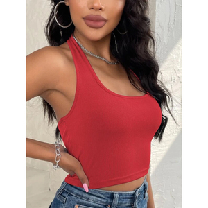 Wholesale Custom Trendy Backless <strong>Red</strong> Sexy Corset <strong>Bandeau</strong> Ribbed Yoga Crop Tank <strong>Tops</strong> for Women 2025 - Product Image 1
