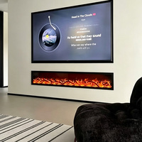 Cheminée électrique encastrée LUXUAN, flamme multicolore, commande tactile, taille personnalisée, pour la décoration commerciale des halls