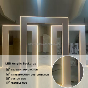 Leda Tùy Chỉnh Đám Cưới Hội Trường Sân Khấu 5 Mảnh Thiết Lập Vòm LED Acrylic Backdrop Đứng Vòm Cho Các Sự Kiện Trang Trí Nội Thất - Product Image 3