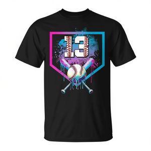Camiseta juvenil para niño con diseño de placa de béisbol para el 13.º cumpleaños - Product Image 2