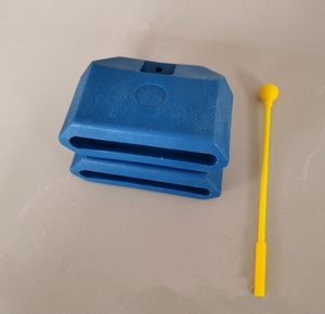 Instruments de percussion Orff en gros pour enfants : clochettes en plastique avec poignée, blocs rythmiques éducatifs, claquettes carrées pour enfants - Product Image 3