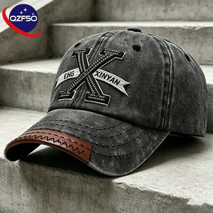 QZFSO Custom Adjustable Embroidery 5-Panel Sporty Baseball Cap Unisex Fitted Curved Brim Gorras Canvas Cotton Snapback <b>Hats</b> - Product Image 1