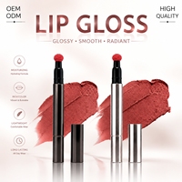 Gloss à lèvres végétalien pigmenté de haute qualité en gros, emballage personnalisé avec logo privé