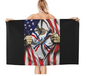 Personnalisé Amérique Drapeau Assyrien Serviette De <span class=keywords><strong>Plage</strong></span> Bain À La Mode Drapeau National Style Couverture Léger <span class=keywords><strong>Plage</strong></span> Vintage Serviettes Minces - Product Image 1