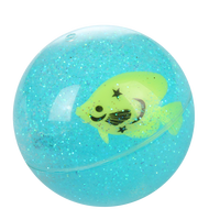 Ballon aquatique scintillant à fort rebond avec carte plastique, jouet élastique robuste, taille personnalisée, style dessin animé pour enfants - Vente chaude