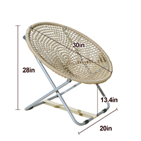 Chaise en corde pliable moderne Ropecube en polyester avec cadre métallique renforcé, capacité de charge de 440 lb, design portable pour une utilisation en intérieur/extérieur