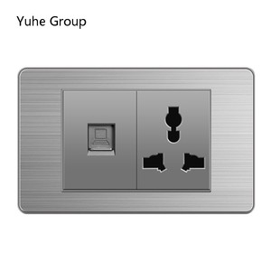 เต้ารับติดผนังสแตนเลสแบบสัมผัสมาตรฐานอเมริกัน 20A พร้อมพอร์ต USB 1 ช่อง 1 กลุ่ม และสวิตช์ไฟถนน 2 ช่อง - Product Image 5
