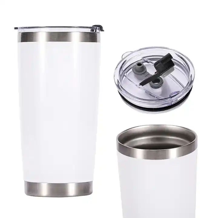 400ml Travel Coffee Mug, 2 Pack Vacuum Insulated Coffee Travel Mug with Lid  and Straw, Reusable Coffee Tumbler, Car Thermos Cup