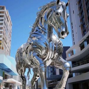 Sculptures d'animaux en acier personnalisées pour l'extérieur : cerf, cheval, cygne, grue, sculptures de jardin, sculptures de paysage - Product Image 6