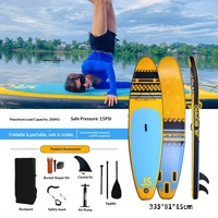 Planche de paddle gonflable JS-LC transfrontalière, portable et pliable, pour le yoga et le surf, idéale pour débutants