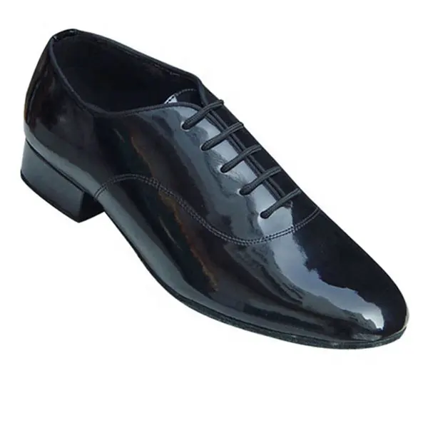 evkoodance brand genuine leather dancing shoes men Black Color High Quality ballroom dance sandals with 1inch heel