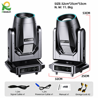 Redsun 295W 14R Sharpy Beam Moving Head Light avec bande LED DMX512, éclairage de scène professionnel pour DJ, club, fête