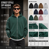 Penjualan Panas 100% Katun Sweatshirt Grosir Hoodie Resleting Pria Pullover Hoodie Ukuran Besar Bordir Huruf Kustom Hoodie