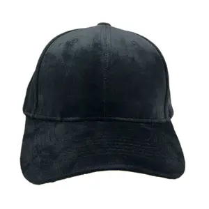 OEM Unisex Erwachsene formale weiche gewebte Etikett Vintage 6 Panel Hüte Struktur leer schwarz Sport benutzer definierte Logo einfache Samt kappe