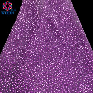 염색 폴리에스터 강화 메쉬 보라색 별이 빛나는 하늘 분말 코팅 호일 얇은 명주 그물 메쉬 니트 원단 반짝이 내마모성 원단 원피스 - Product Image 1