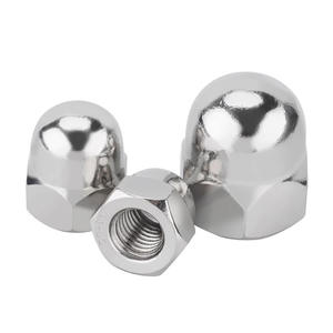 3/8 7/16 1/2 UNC Zoll poliertes Gewinde Edelstahl 304 DIN 1587 Sechskant-Kuppel mutter Eichel muttern - Product Image 1