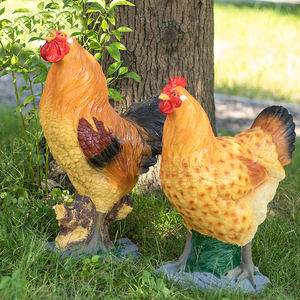 Lámpara LED con Forma <span class=keywords><strong>de</strong></span> <span class=keywords><strong>Gallo</strong></span> y Gallina, Luces Creativas para Jardín, Decoración para Balcón y Patio, Lámpara Solar <span class=keywords><strong>de</strong></span> Resina - Product Image 2