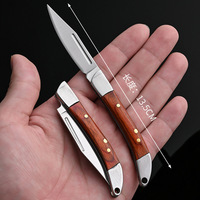 EDC Camping Petit Couteau Utilitaire Pliant Manche en Bois Mini Couteau de Poche Pliant