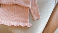 Ensemble tricoté avec nœud papillon et cardigan pour filles, collection Automne-Hiver 2026