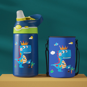SilverJet <b>Kids</b> Stainless Steel Water Bottle 500ml Insulated With Straw Portable For School Outdoor Use - Product Image 1