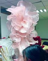 Desain Senior buatan tangan Organza raksasa latar belakang kupu-kupu bunga buatan untuk acara pernikahan dekorasi dalam ruangan sederhana High-end