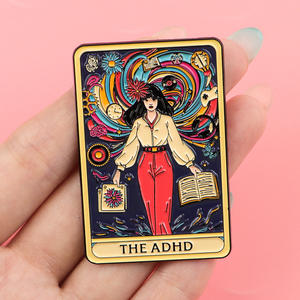 Pin de Solapa de Metal Esmaltado Negro con Citas de Salud Mental de la Serie ADHD, Precio de Fábrica, como Regalo para Amigos - Product Image 4