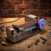 Meuleuse à bande électrique professionnelle 2x72 pour fabricants de couteaux, machine à meuler le métal à vitesse variable pour usine