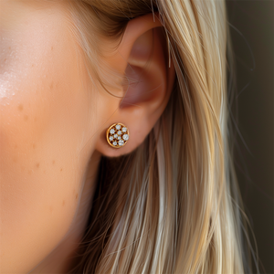 CANNER Minimalist 925 <b>Sterling</b> <b>Silver</b> <b>Stud</b> <b>Earrings</b> Multi Stone Irregular Circular Setting Zircon Round <b>Stud</b> <b>Earrings</b> for Women - Product Image 3