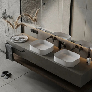 CBMmart Tocador <span class=keywords><strong>de</strong></span> <span class=keywords><strong>Baño</strong></span> Moderno <span class=keywords><strong>de</strong></span> Madera Maciza Montado en la Pared <span class=keywords><strong>con</strong></span> Gabinetes <span class=keywords><strong>de</strong></span> <span class=keywords><strong>Espejo</strong></span>, Gran Venta - Product Image 5