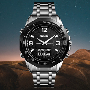 SKMEI 1464 <span class=keywords><strong>3</strong></span> Time Analog Thể Thao Kỹ Thuật Số Đồng Hồ Đeo Tay Quartz Đồng Hồ Đeo Tay Chống Nước Pedometer La Bàn Đồng Hồ Cho Nam - Product Image 3