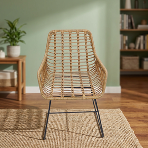 Fauteuil d'appoint en rotin minimaliste tendance pour patio - Léger et imperméable pour balcon - Product Image 2