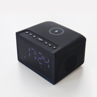 Réveil avec chargeur sans fil 15W, haut-parleur Bluetooth 3 en 1, fournitures hôtelières, haut-parleurs doubles, grand écran, haut-parleur de bureau, chargeur