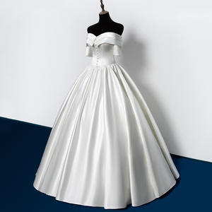 <span class=keywords><strong>2022</strong></span> nouvelles femmes Satin blanc robe de mariée Boho Style <span class=keywords><strong>civil</strong></span> Simple robe de mariée avec décoration en cristal pour la fête - Product Image 4