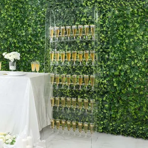 Factory Supplies Wedding Prosecco Wall Champagne Glass Holder Backdrop Acrylic Champagne Wall