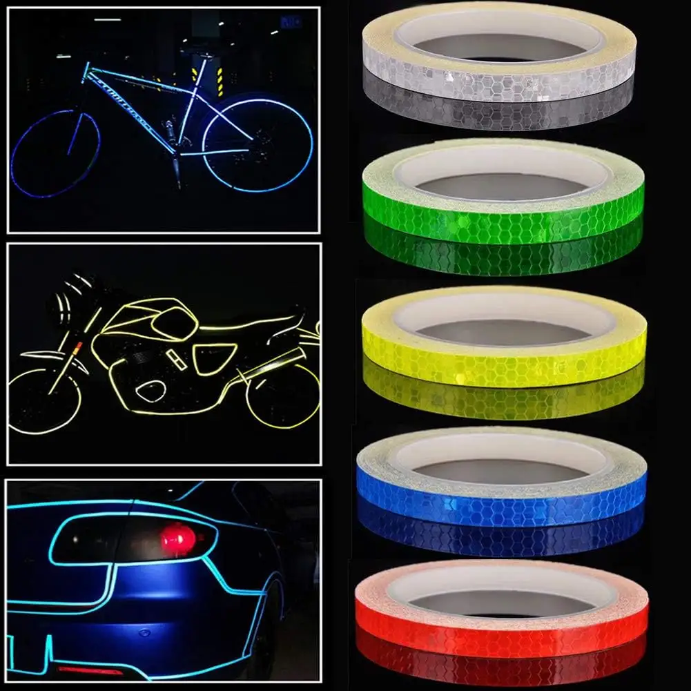 MANCAI Adesivos Reflexivos para Bicicleta Tiras Fluorescentes de Alta Visibilidade Fita Reflexiva para Ciclismo Seguro