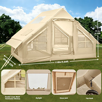 Tente de camping gonflable 4 saisons, imperméable, coupe-vent, avec cheminée pour poêle, pour le glamping familial en hiver, portable