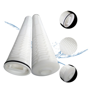 Cartouche filtrante plissée en PP à haut débit pour usine sidérurgique industrielle, débit d'eau élevé, 1000 L/heure, traitement de préfiltration par osmose inverse - Product Image 1