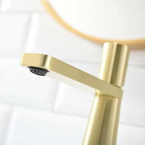 Grifo de Baño Monomando Moderno <span class=keywords><strong>Ares</strong></span> Idealex, Agua Fría/Caliente, Montaje en Cubierta, Garantía de 5 Años, Válvula de Cerámica, Acabado Dorado - Product Image 3