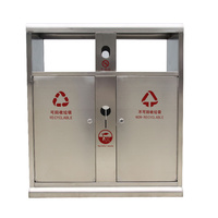 Poubelle en acier inoxydable pour l'extérieur Benne à ordures à l'extérieur de Park Street Classified Metal Waste Bin Public Council Recycle Dustbin
